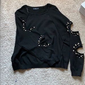 Zara - Cut Away Pearl Sweater ▪️